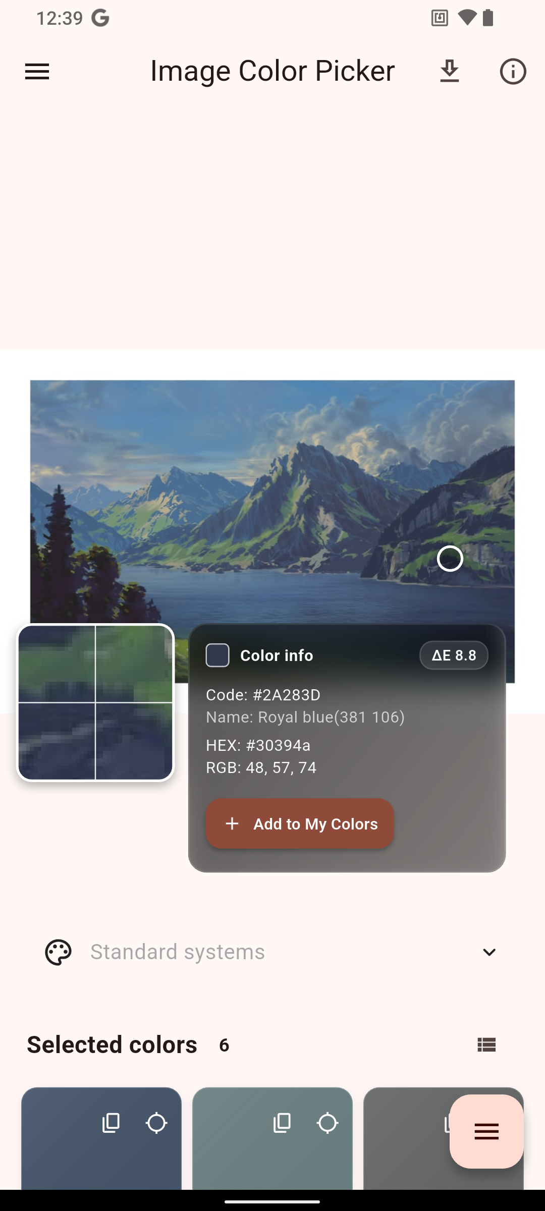 ColorBox screenshot: image colors